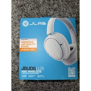 JLab JBuds Lux ANC Bluetooth Wireless Headphones, Active Noise Cancelling -White